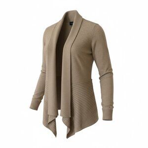 ✨ Premise Camel Shawl Collar Cardigan Sweater | Women’s Large | Quiet Luxury